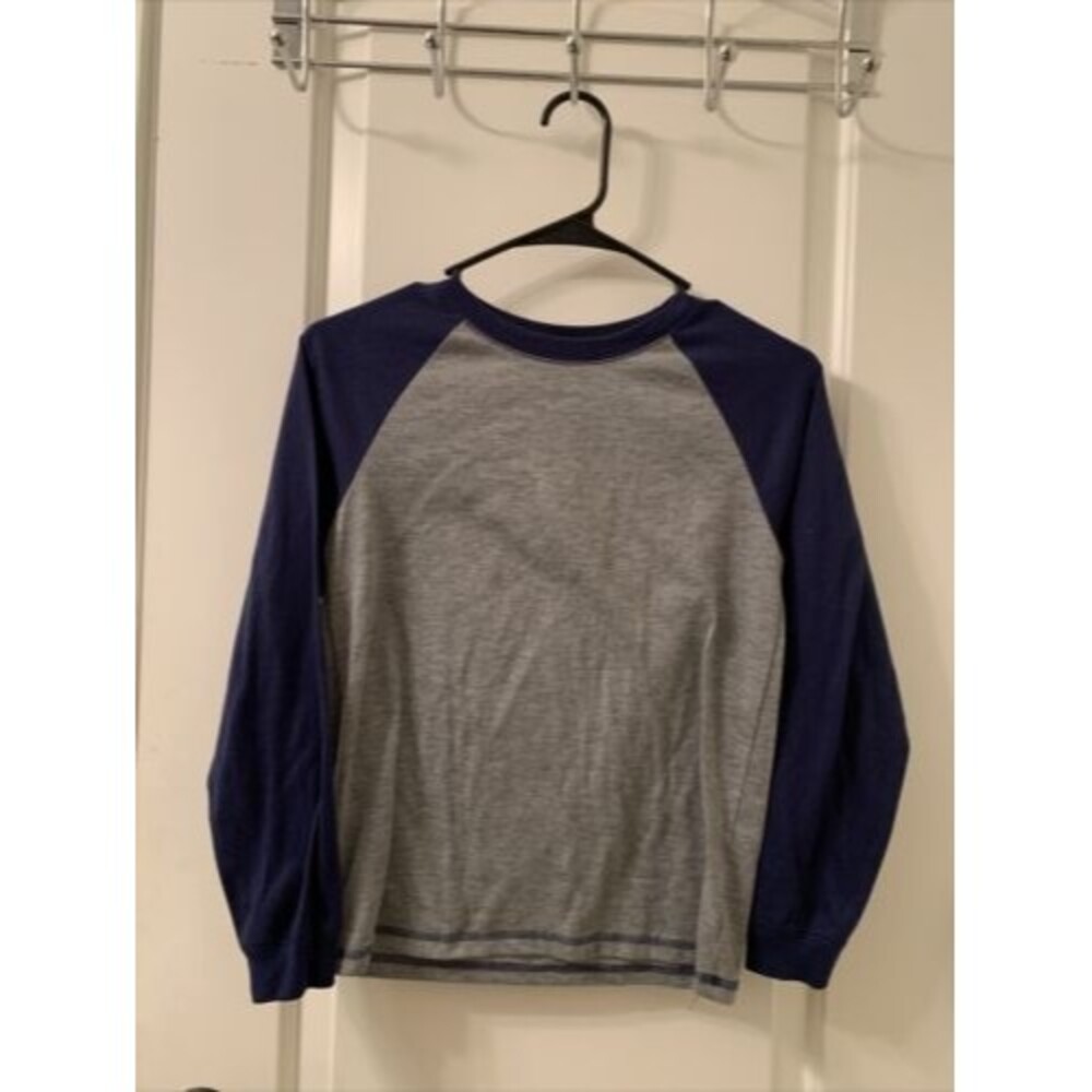 Joe Boxer Boys Long Sleeve Shirt Crew Neck Size Large Gray/Blue